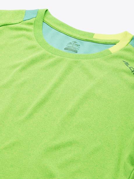 Alcis Women Color Block Green Tee | Alcis