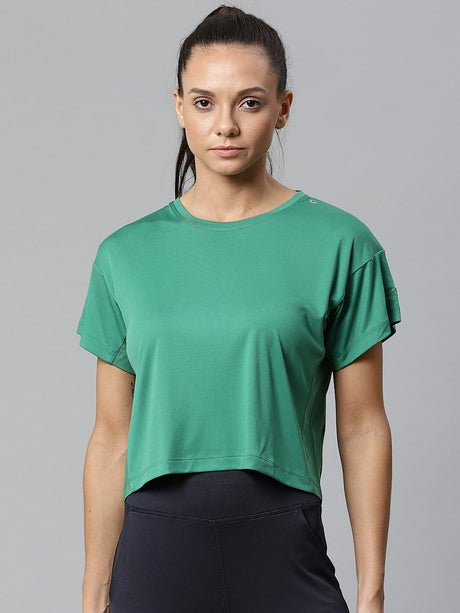 Alcis Women's Solid Green Tshirts | Alcis