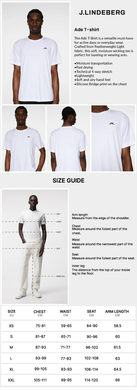 J Lindeberg Men's Ade T-Shirt - White