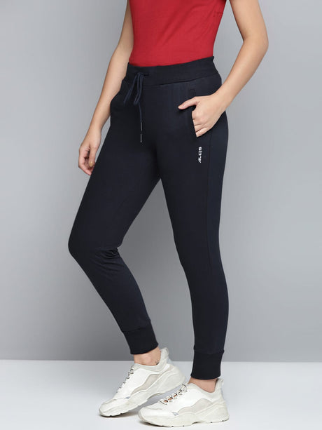 Alcis Women Solid Navy Blue Jogger | Alcis