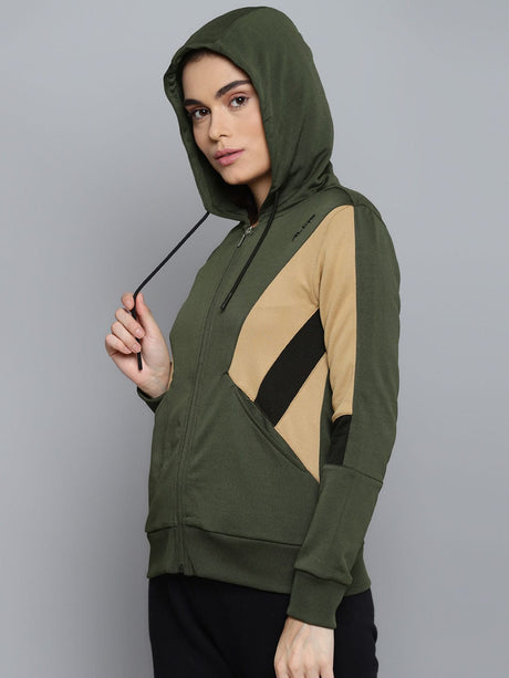 Alcis Women Solid Olive Jackets | Alcis