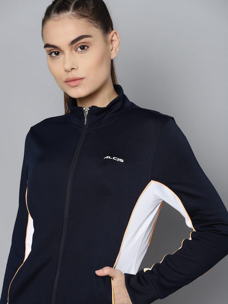 Alcis Women Solid Navy Blue Jackets