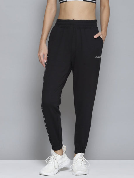 Alcis Women Black Solid Slim-Fit Joggers | Alcis
