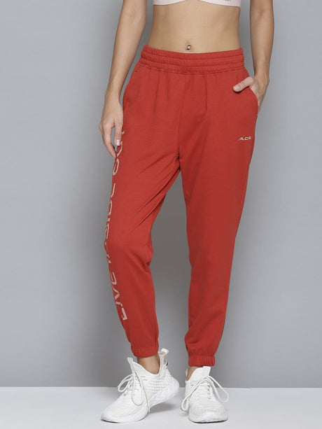 Alcis Women Red Printed Slim-Fit Joggers | Alcis