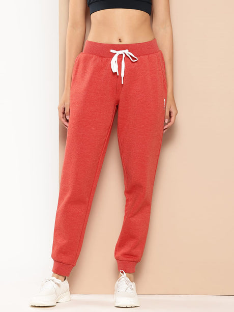 Alcis Women Red Slim Fit Solid Joggers | Alcis