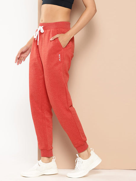 Alcis Women Red Slim Fit Solid Joggers | Alcis