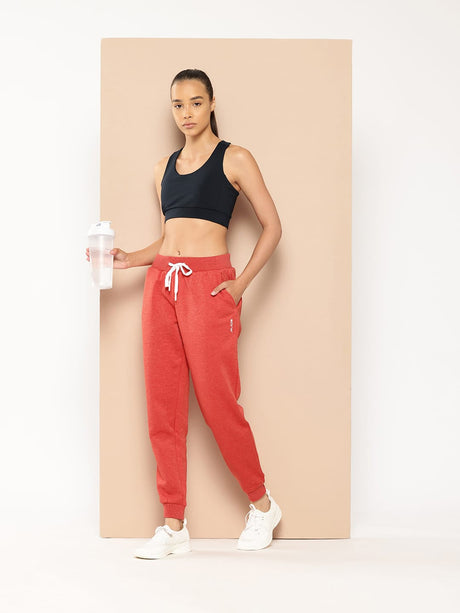 Alcis Women Red Slim Fit Solid Joggers | Alcis