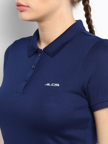 Alcis Women Solid Navy Blue Tshirts | Alcis
