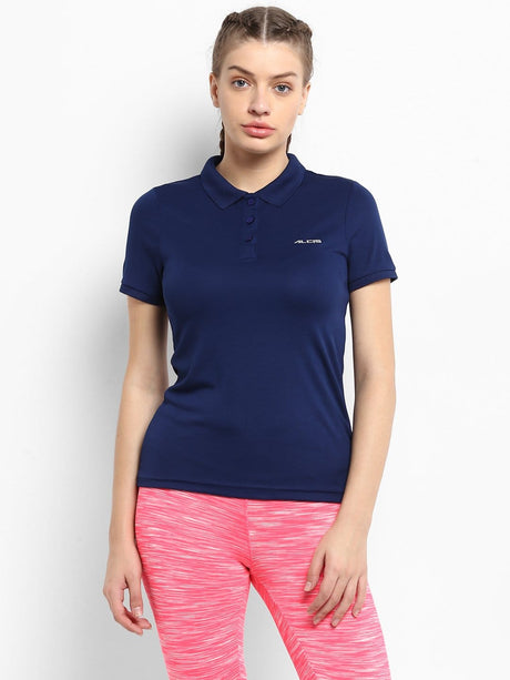 Alcis Women Solid Navy Blue Tshirts | Alcis