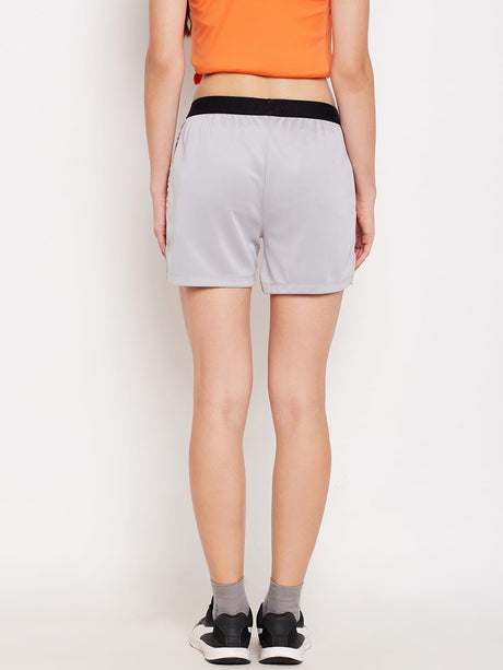 Alcis Women Grey Solid Regular Fit Sports Shorts | Alcis