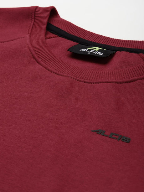 Alcis Women Solid Maroon Sweatshirts | Alcis