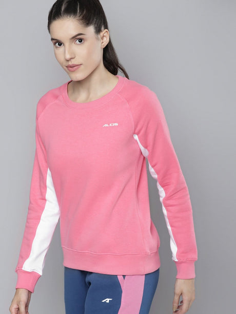 Alcis Women Solid Pink Sweatshirts | Alcis