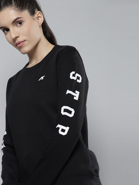 Alcis Women Printed Black Sweatshirts | Alcis