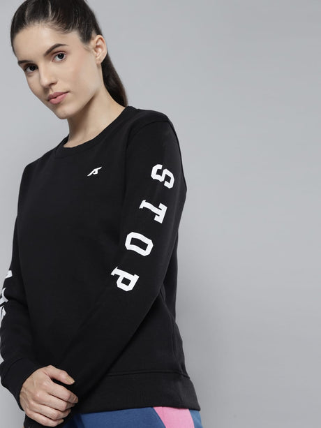 Alcis Women Printed Black Sweatshirts | Alcis