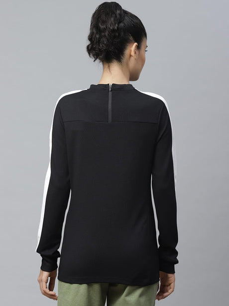 Alcis Women Black Self Design Sweatshirt | Alcis
