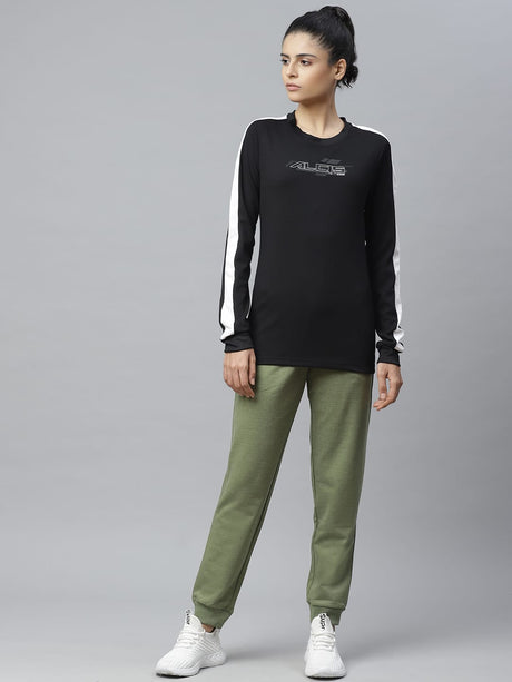 Alcis Women Black Self Design Sweatshirt | Alcis