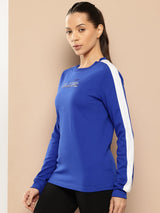 Alcis Women Blue Self Design Sweatshirt