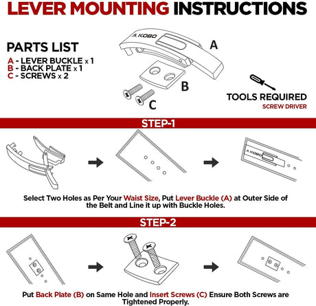 Kobo 10 mm WTB-08 Lever Gym Belt | Kobo