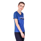 Alcis Women Blue Printed Round Neck T-shirt