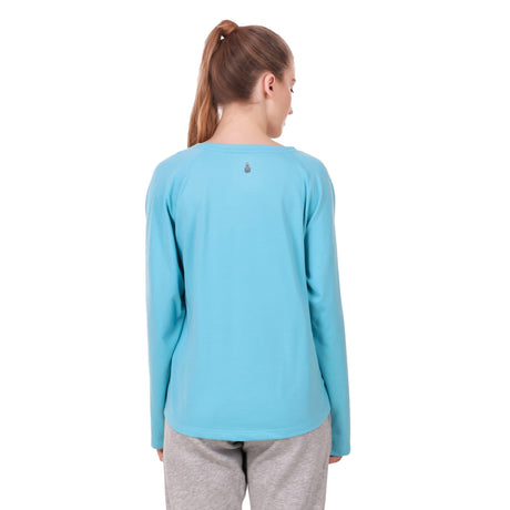 Alcis Women Blue Solid Round Neck T-shirt | Alcis