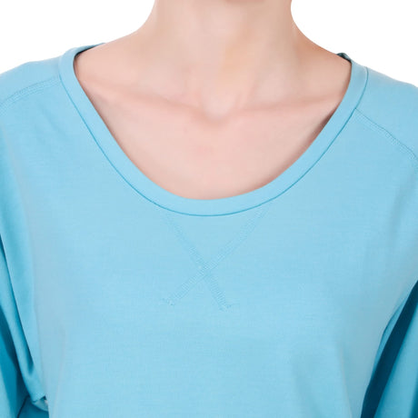 Alcis Women Blue Solid Round Neck T-shirt | Alcis