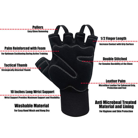 Kobo WTG-31 Gym Gloves with Wrist Support | Kobo