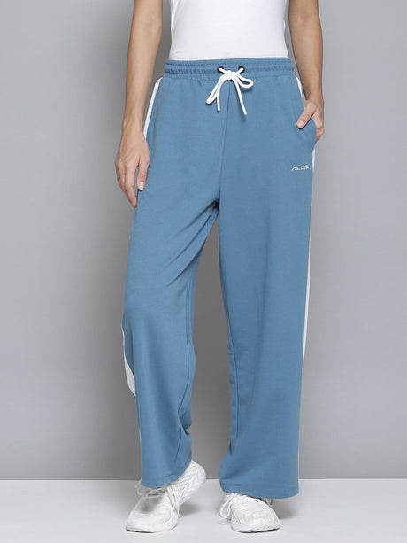 Alcis Women Blue & White Striped Relaxed Fit Joggers | Alcis
