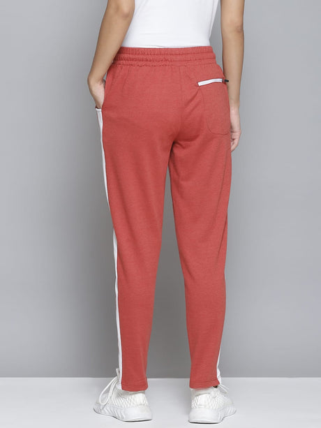 Alcis Women Orange & White Striped Slim-Fit Track Pants | Alcis