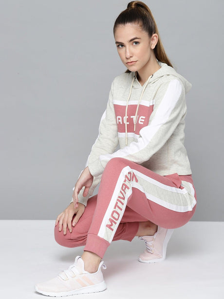 Alcis Women Printed White Track Suit | Alcis