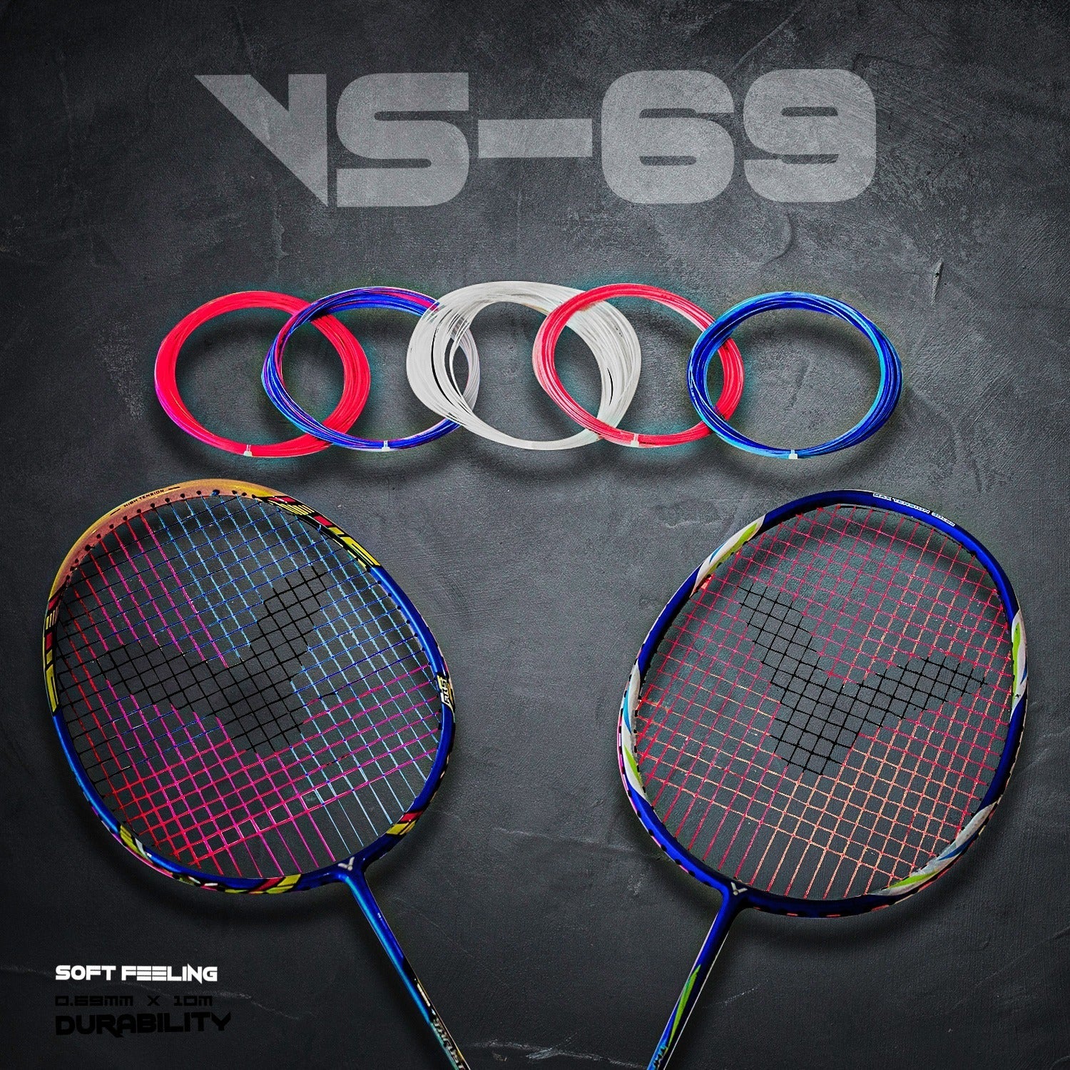 VS-69 Soft Feeling Durability Badminton Racket String (Pack of 2)