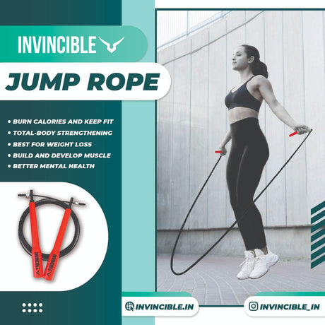 Invincible Jump Rope for Women and Men, Adjustable Steel Skipping Rope for Fitness Workout and Home  | K.L. Mahajan & Sons (I