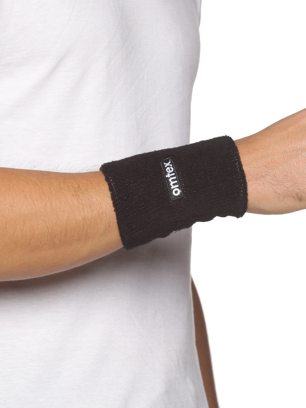 Omtex Wrist Sweat Band Black (5 inch)