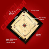 STAG GLOBAL Midi Carrom Board Set 20x20 Inch with Coins, Striker & Powder – Smooth Finish