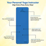 STAG GLOBAL Yoga Mantra Plain Blue Mat With Bag, 4MM Thickness