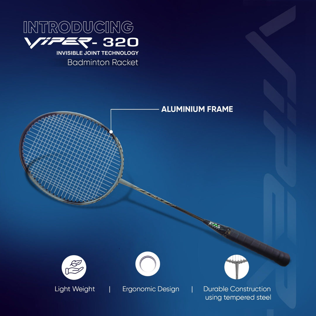 STAG GLOBAL Viper -320 Badminton Racket, Lightweight with Invisible Joint Technology