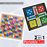 STAG GLOBAL (NEW LAUNCH)  2 IN 1  Ludo & Snakes Ladders | Family Fun Duo & Portable | 12 mm Surface