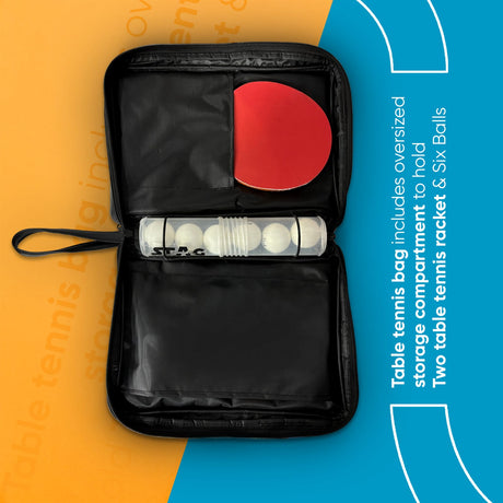 STAG GLOBAL (NEW LAUNCH) Table Tennis Table Vegan Leather Deluxe Racket Case | Durable | Stylish Premium | Note : Racket & Balls not included