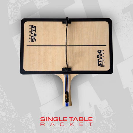 (NEW LAUNCH) STAG GLOBAL Single Table  Racket | Unique Table Tennis Trainer for Solo Practice With Cover, 2 Balls and Net Post Free