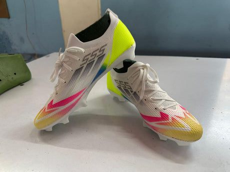 Anza White Neon Multicolor Gradient Studs | KIBI SPORTS