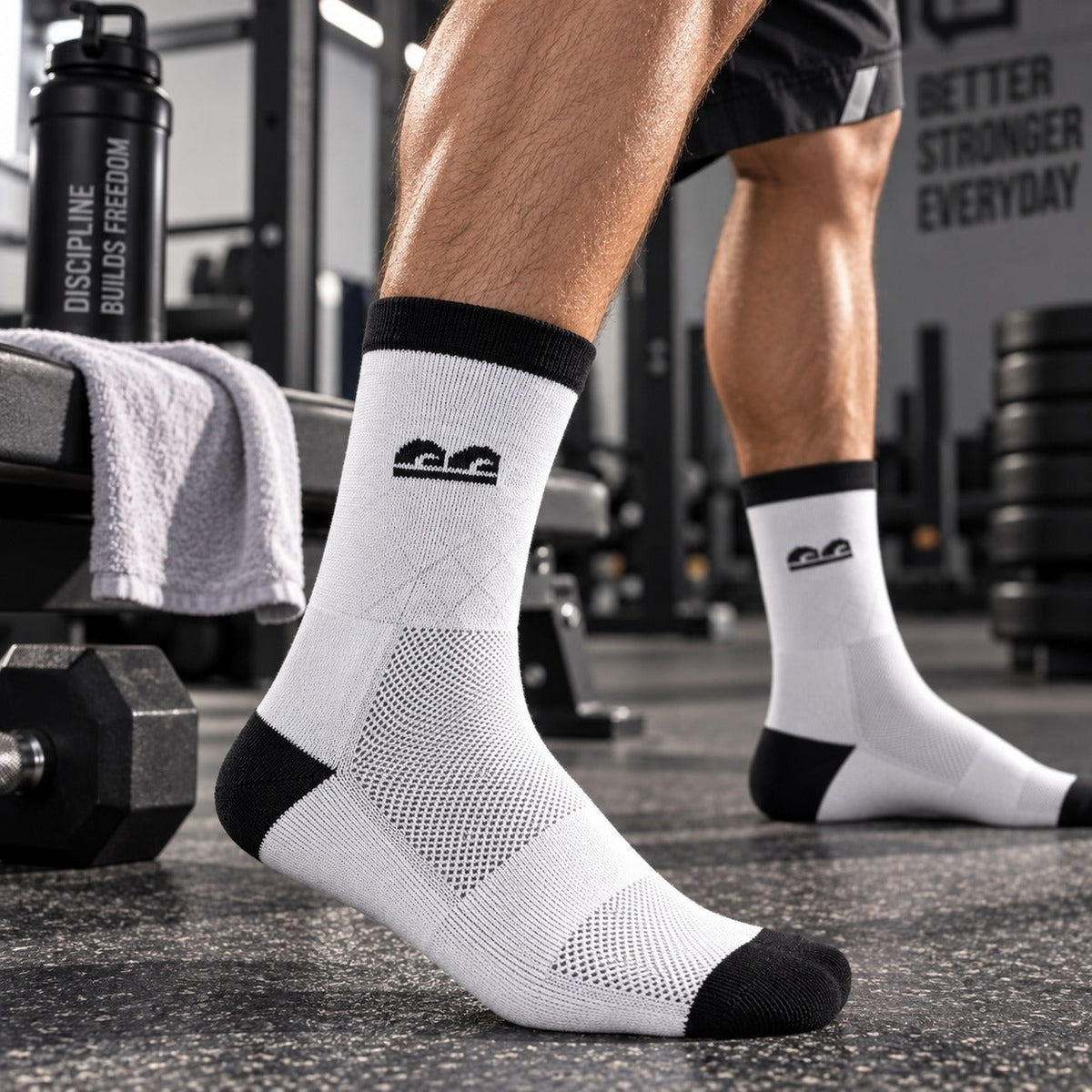 The Sock Street Street Grid Crew Sport Socks-Pack of 3