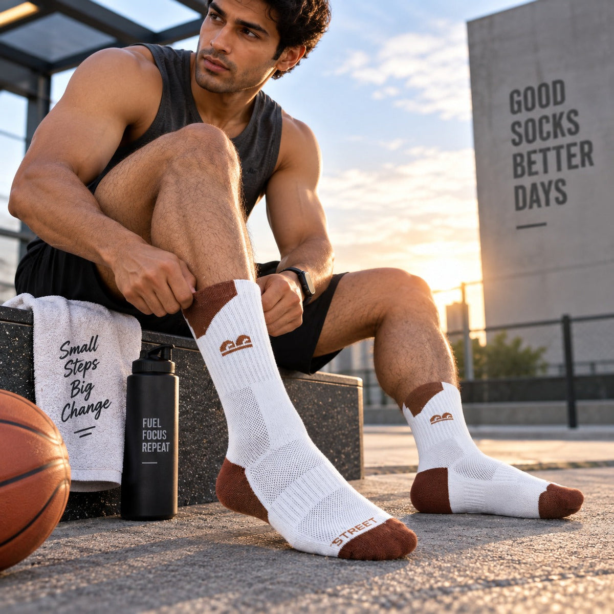 The Sock Street Aero Sprint Crew Sport Socks-Pack of 6