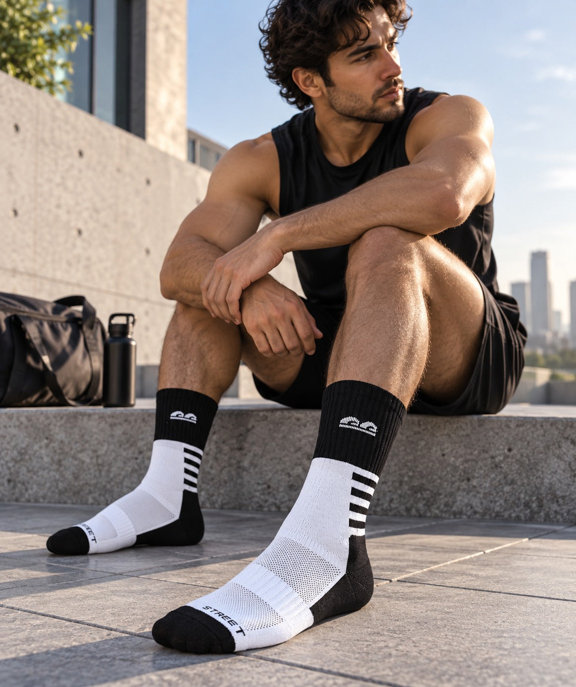The Sock Street Sport Pace Crew Sport Socks-Pack of 3