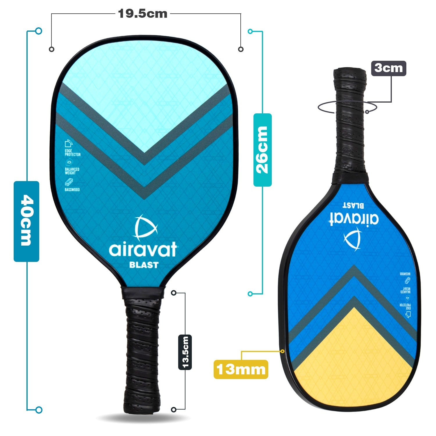 BLAST WOODEN PICKLEPADDLE - 7406 WITH BAG
