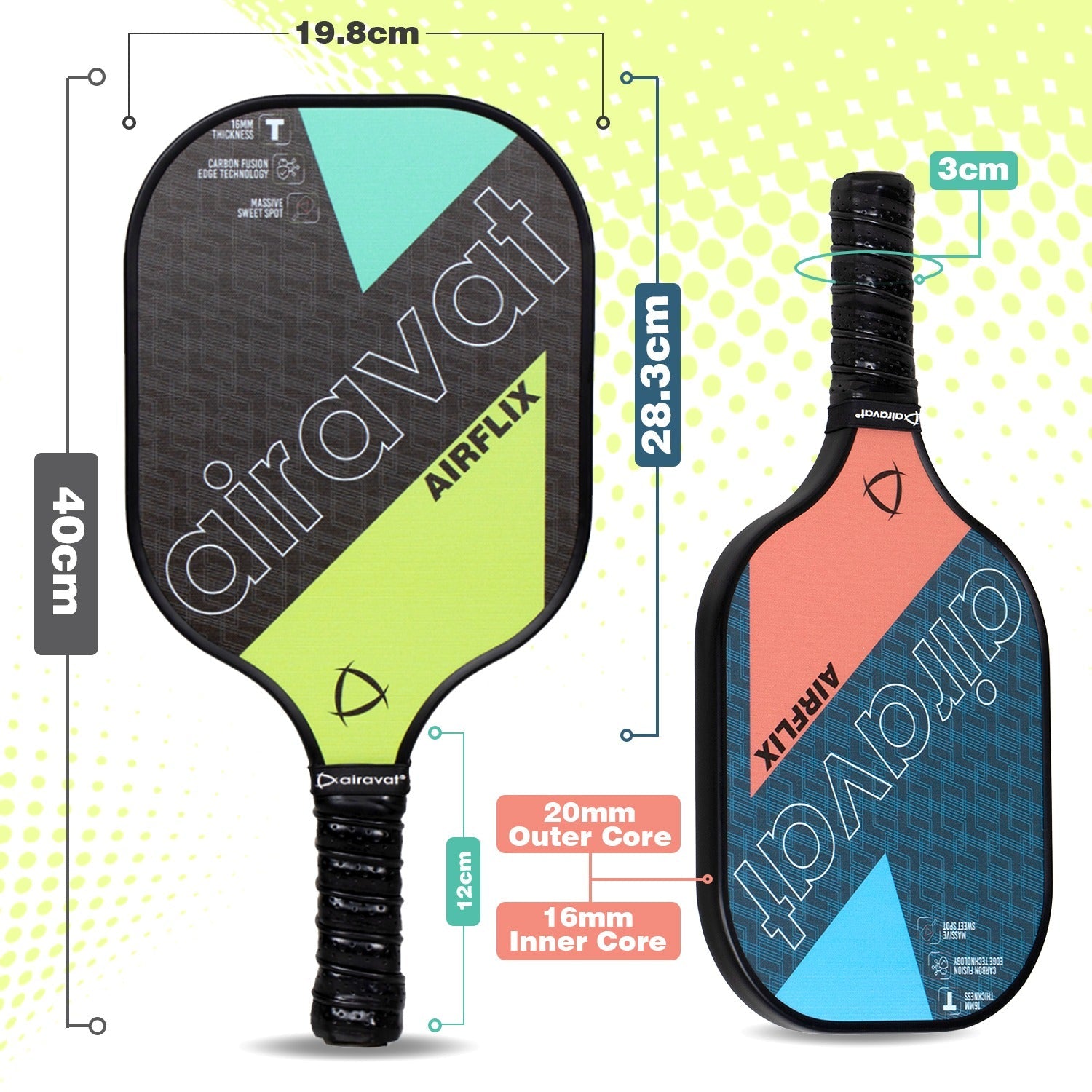 AIRFLIX PICKLEBALL PADDLE 102OL WITH BAG