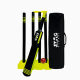 STAG Global Cricket Set | Medium Size | Complete Portable Kit with Bat, Stumps & Ball | Ideal for Kids & Beginners