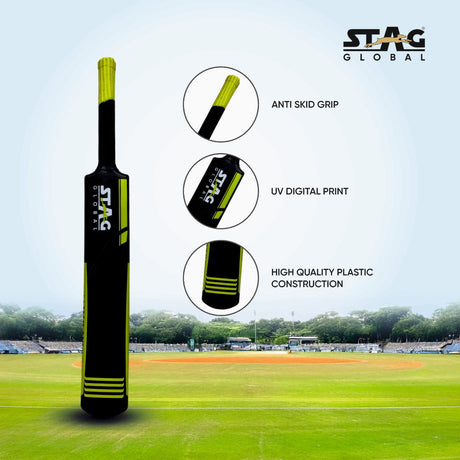 STAG Global Cricket Set | Medium Size | Complete Portable Kit with Bat, Stumps & Ball | Ideal for Kids & Beginners
