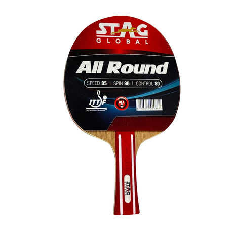 STAG GLOBAL All Round Table Tennis Racket – ITTF Approved Rubber | 174g Lightweight Paddle for Control & Spin