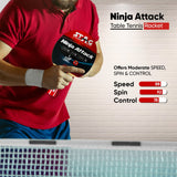 STAG GLOBAL Ninja Attack Table Tennis Racket Professional and Intermediate Level, High Speed and Spin Control
