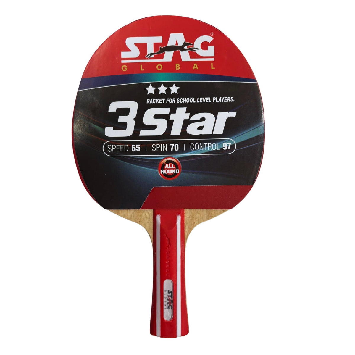 Tt Racket Rectangular Stag Global 3 Star TT Racket ITTF Rubber | KIBI Sports – KIBI SPORTS