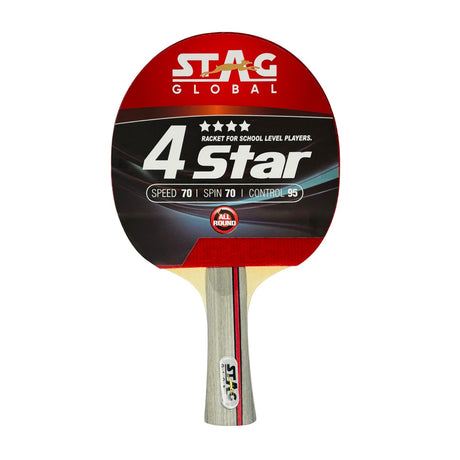 STAG GLOBAL 4 Star Table Tennis Racket  | Speed 70 | Spin  70  |  Control 95 | ITTF Approved Rubber